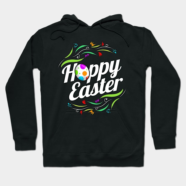 Colorful Ornaments Surrounding Wishes Happy Easter Hoodie by SinBle